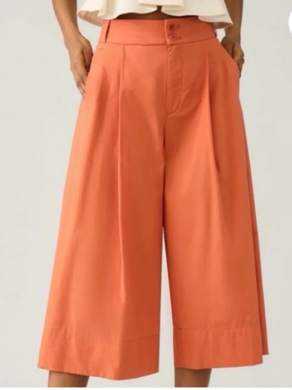 Anthropologie Rust Orange Wide-Front Pants